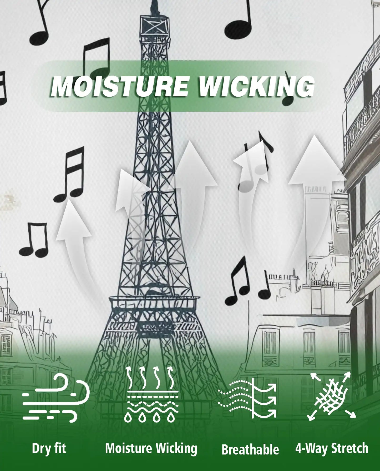 Paris Jazz Music 3D Polo Shirt for Men – Eiffel Tower Artistic Style | Netecom