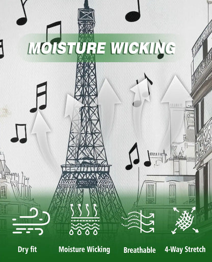 Paris Jazz Music 3D Polo Shirt for Men – Eiffel Tower Artistic Style | Netecom