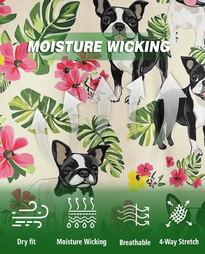 Boston Terrier Tropical Polo Shirt – Floral Dog Print | Netecom