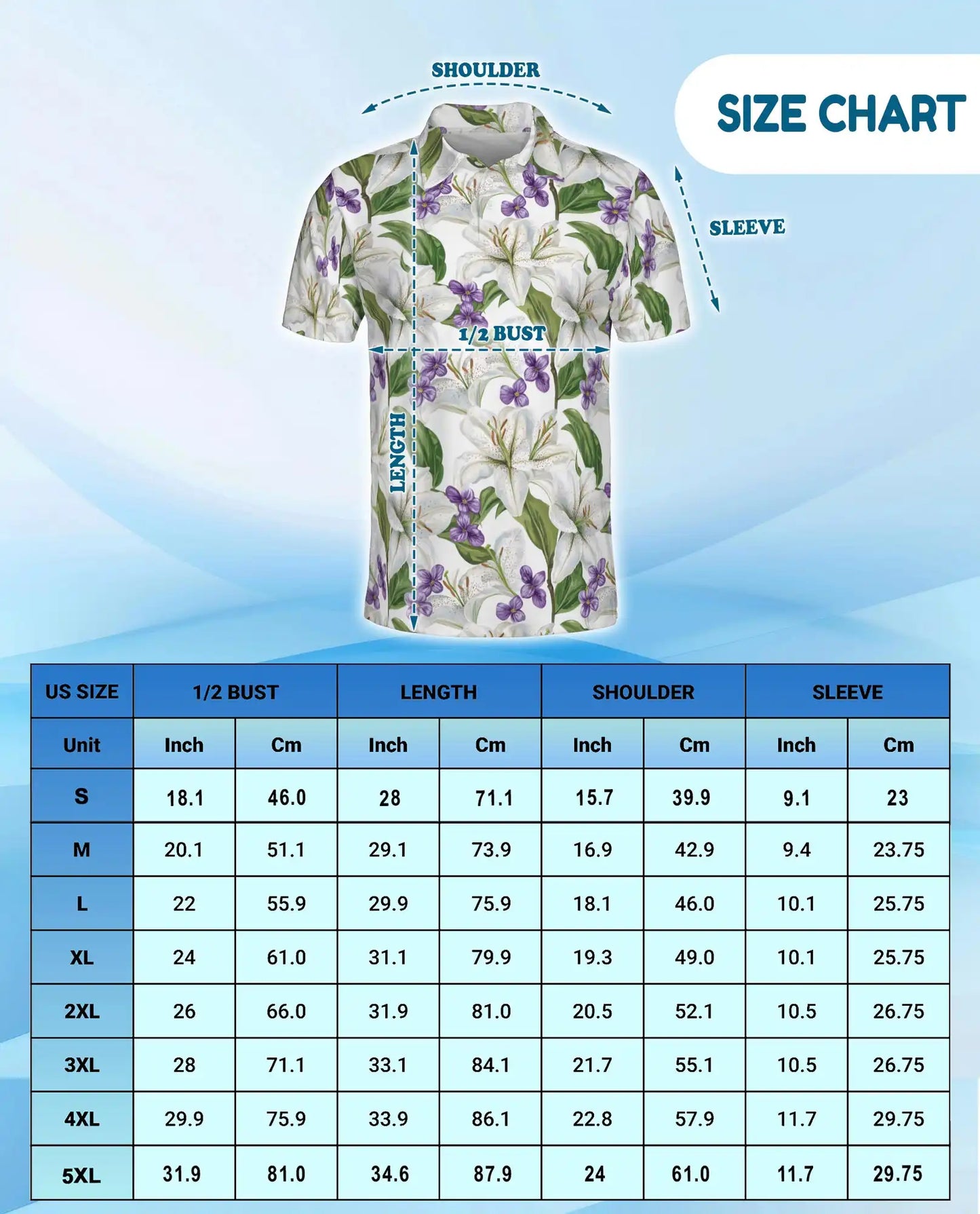 White Lily Polo Shirt for Men – Elegant Floral Style | Netecom
