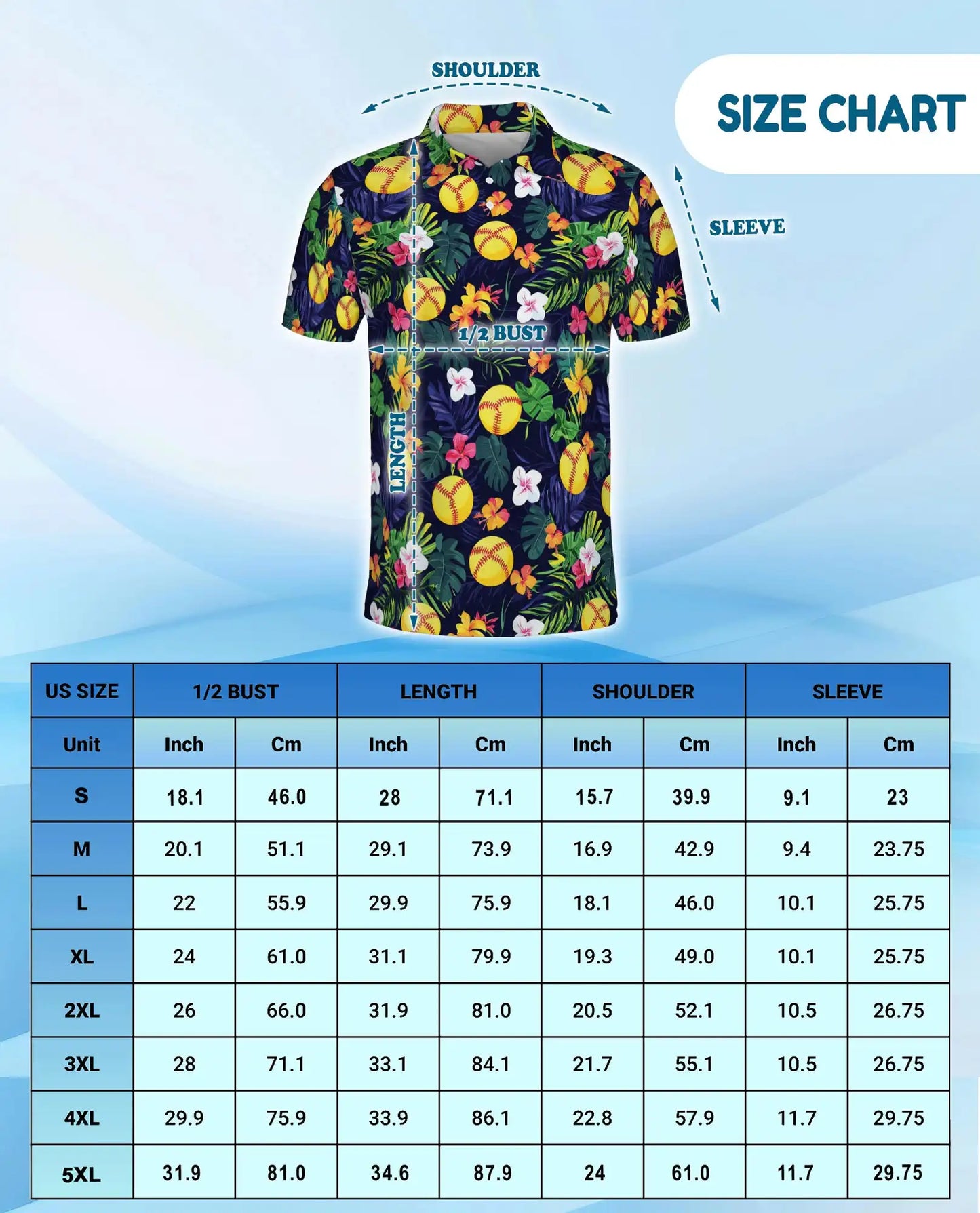 Tropical Softball Polo Shirt - Hawaiian Sports Summer Style | Netecom