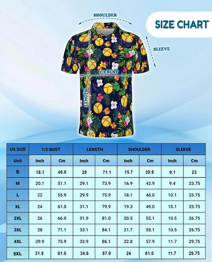 Tropical Softball Polo Shirt - Hawaiian Sports Summer Style | Netecom
