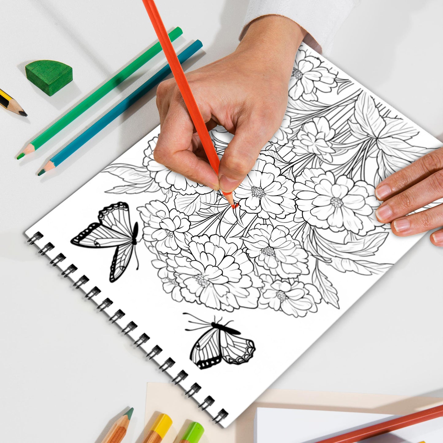 Butterflies Spiral Bound Coloring Book, Delicate Butterflies for a Soothing and Artistic Experience, Perfect for Nature Lovers and Art Enthusiasts