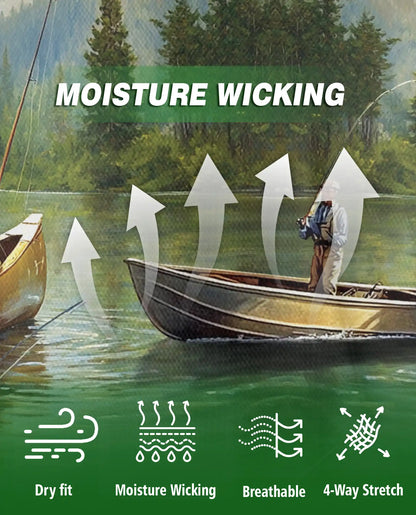 Lake Fishing Adventure 3D Polo Shirt for Men – Outdoor Angler Nature Style | Netecom