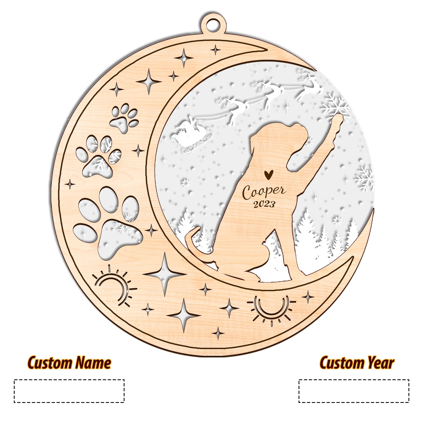 Netecom Boxer Dog Memorial Suncatcher, Personalized German Boxer Christmas Ornament with Date Name, Bereavement Gifts for Loss of Pet, Dog Death Sympathy Gifts Pet Loss Sun Catchers, Dog Grief Gift