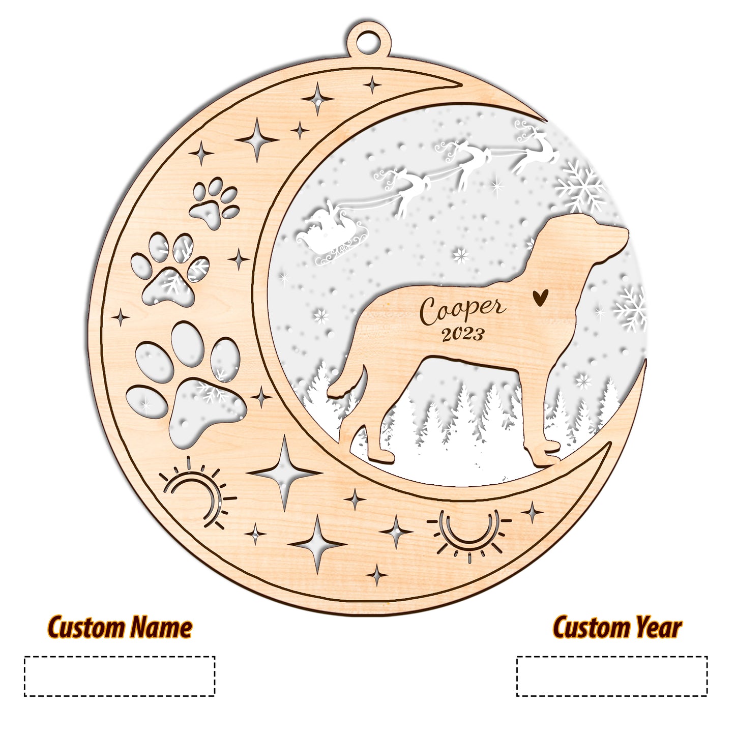 Netecom Chesapeake Bay Retriever Dog Memorial Suncatcher, Personalized Dog Christmas Ornament, Bereavement Gifts for Loss of Pet, Dog Death Sympathy Gifts Pet Loss Sun Catchers, Dog Grief Gift
