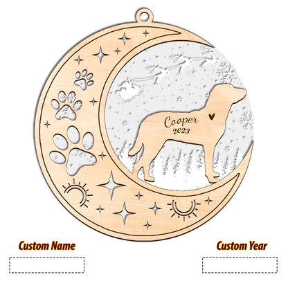 Netecom Chesapeake Bay Retriever Dog Memorial Suncatcher, Personalized Dog Christmas Ornament, Bereavement Gifts for Loss of Pet, Dog Death Sympathy Gifts Pet Loss Sun Catchers, Dog Grief Gift