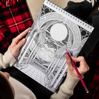 Portal of Wonder Spiral Bound Coloring Book, Embark on a Journey with 30 Captivating Coloring Pages of the Portal of Wonder, Where Magic Comes Alive.