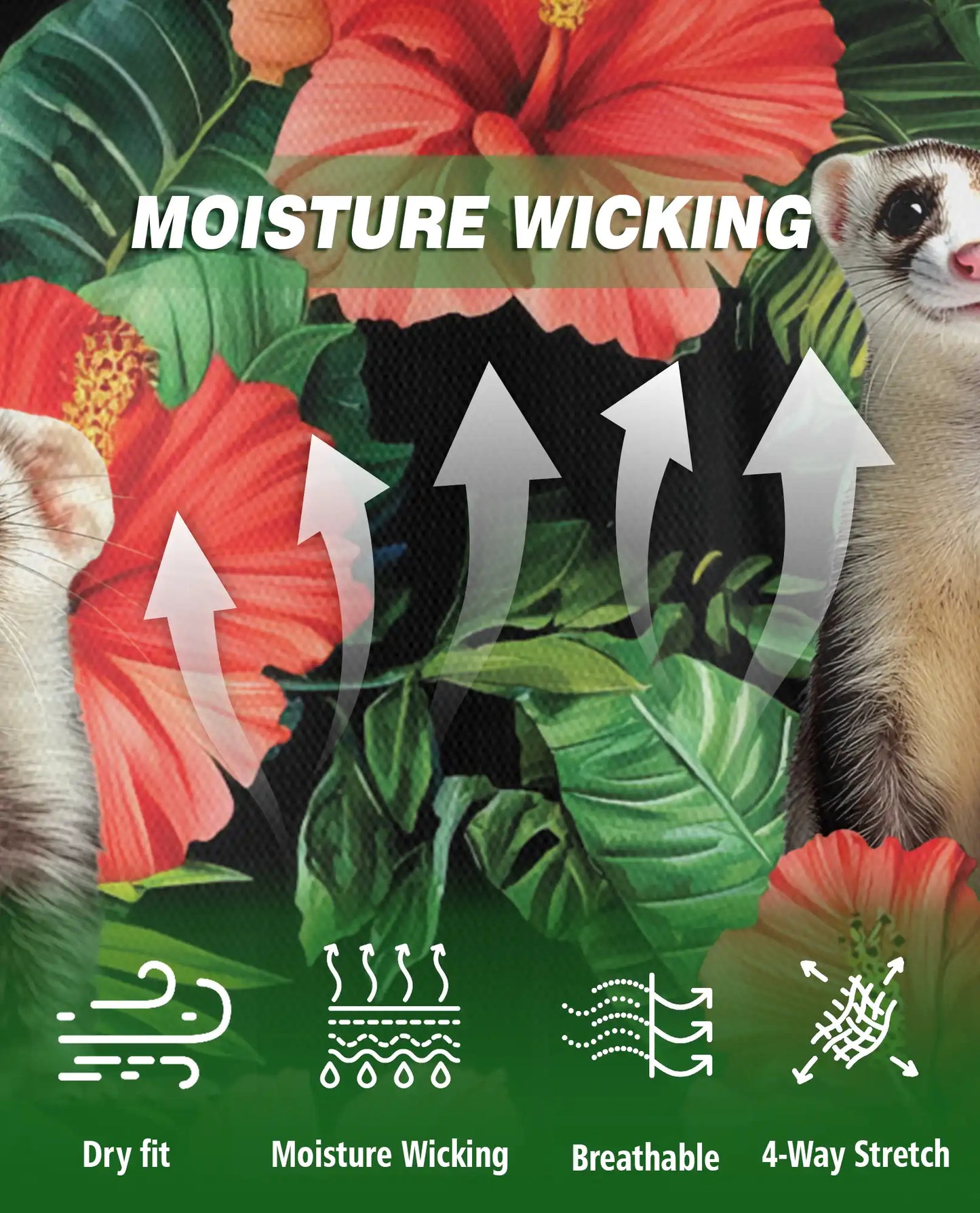 Ferret Hawaiian Polo Shirt – Tropical Floral Style | Netecom