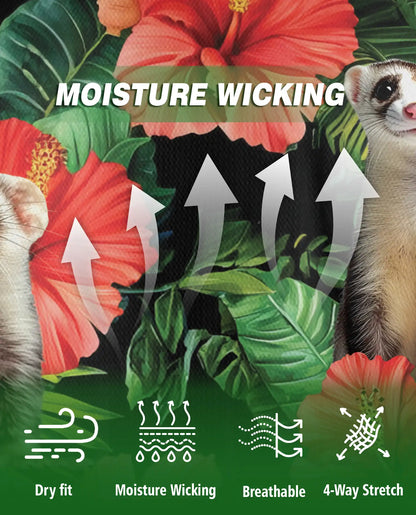 Ferret Hawaiian Polo Shirt – Tropical Floral Style | Netecom