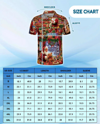 Santa Workshop Polo Shirt – Cozy Christmas Toy Print | Netecom