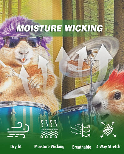 Funny Groundhog Band Polo Shirt Woodland Animal Music Print | Netecom