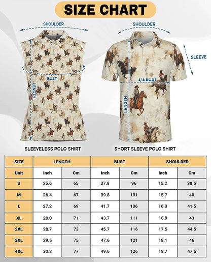 Brown Horse Rodeo Sleeveless Polo Shirt for Women | Netecom