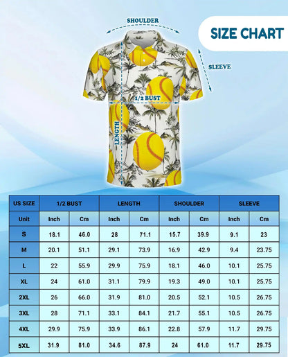 Softball Polo Shirt for Men-Tropical Palm Tree Summer Shirt | Netecom