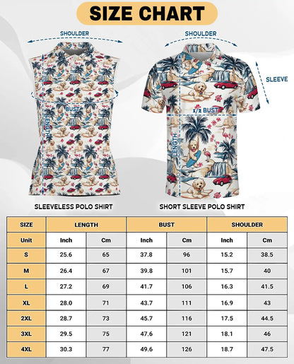 Tropical Dog Sleeveless Polo Shirt for Women – Cute Pet Summer Style | Netecom