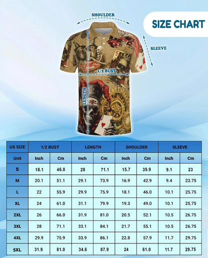 Skeleton Poker Polo Shirt - Vintage Gambling Skull Card Player Design | Netecom