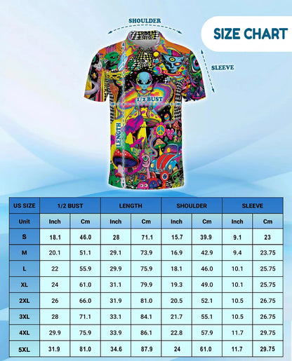 Alien Galaxy 3D Polo Shirt for Men – Psychedelic Alien Print | Netecom