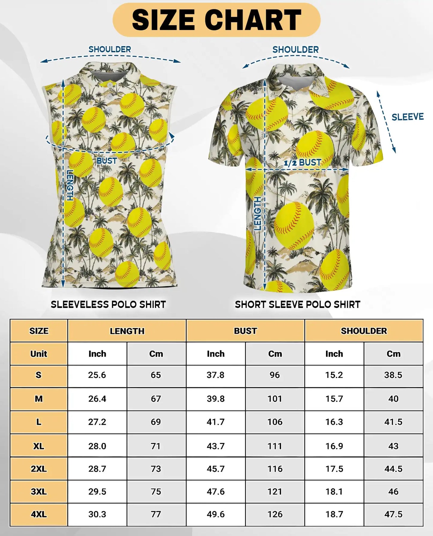 Tropical Palm Tree And Softball Sleeveless Polo Shirt for Women | Netecom