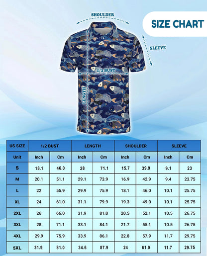 Japanese Koi Fish Pattern Polo Shirt for Men – Traditional Asian Art | Netecom