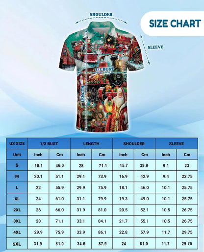Santa Claus Express Polo Shirt for Men – Christmas Holiday Train | Netecom