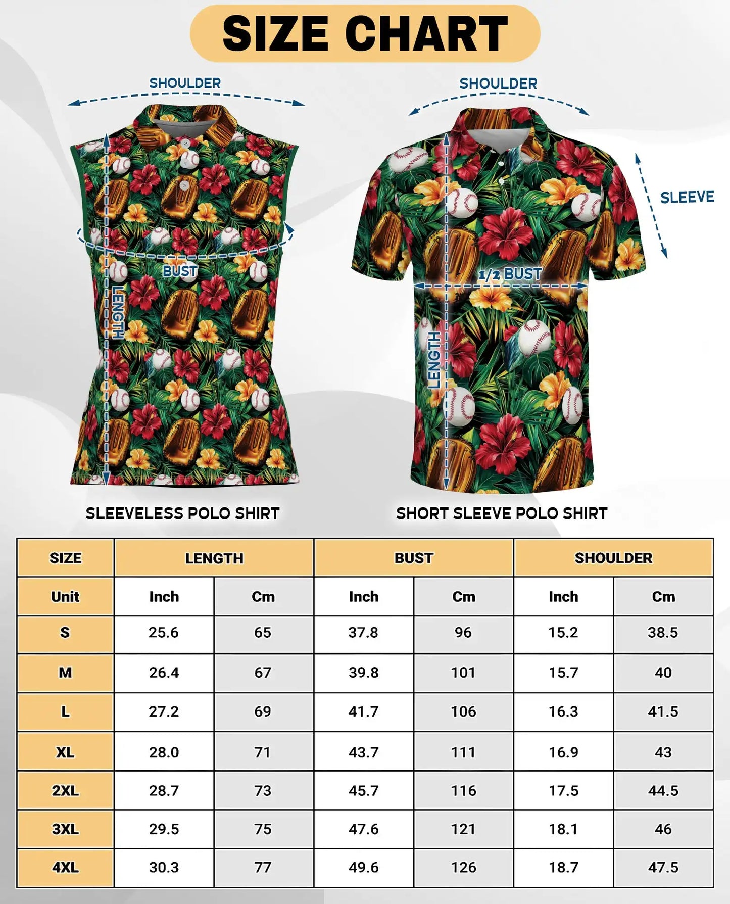 Baseball Glove And Hibiscus Sleeveless Polo Shirt for Women | Netecom