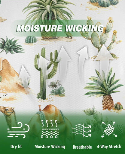 Desert Camel 3D Polo Shirt for Men – Safari Cactus Tropical Style | Netecom