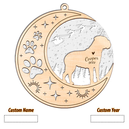 Netecom Bullmastiff Dog Memorial Suncatcher, Personalized Bullmastiff Christmas Ornament with Date Name Bereavement Gifts for Loss of Pet, Dog Death Sympathy Gifts for Pet Loss Sun Catchers