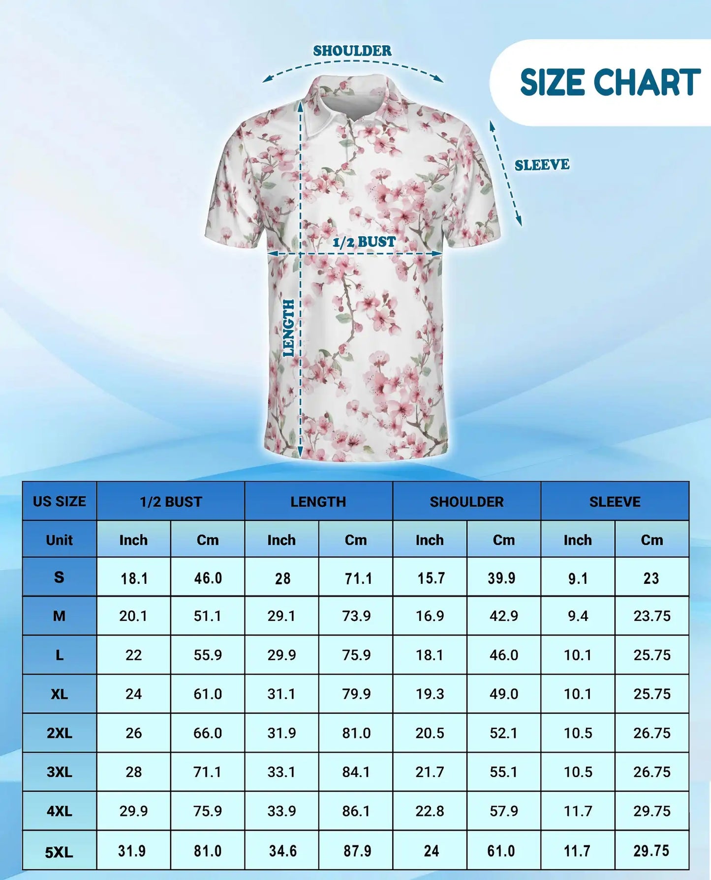 Cherry Blossom Polo Shirt for Men – Spring Floral Style | Netecom