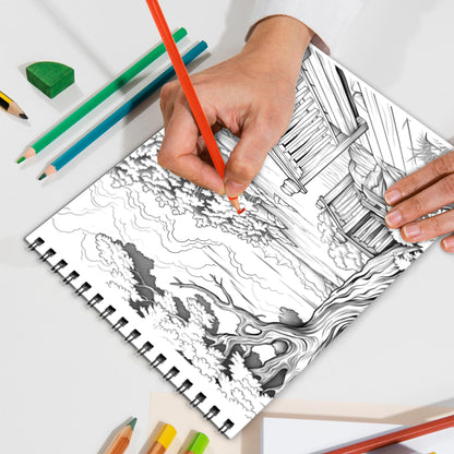 Calm Landscapes Spiral Bound Coloring Book, Peaceful Landscapes for Serene and Relaxing Moments, Ideal for Those Seeking Tranquil and Soothing Art