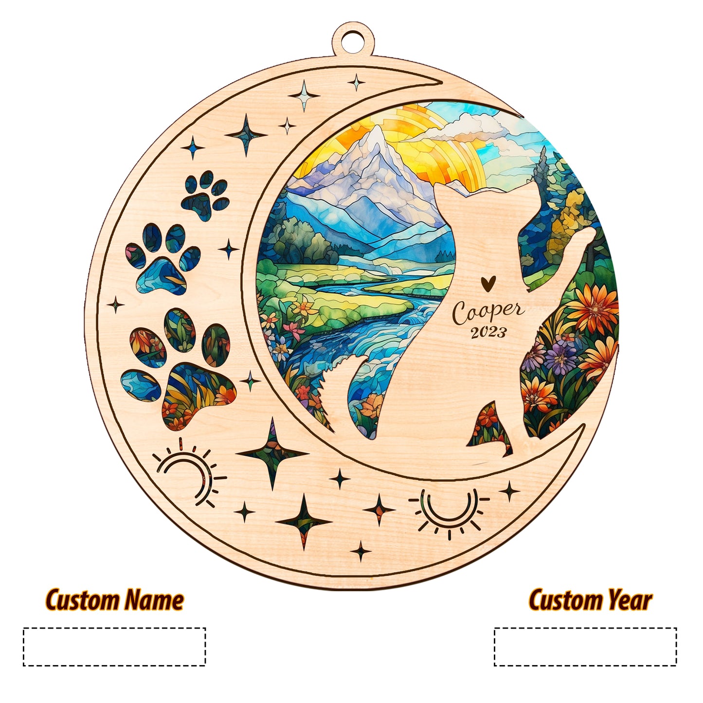 Netecom Husky Dog Memorial Suncatcher, Personalized Husky Christmas Ornament with Name Date, Bereavement Gifts for Loss of Pet, Dog Death Sympathy Gift Pet Loss Sun Catchers, Dog Grief Gift