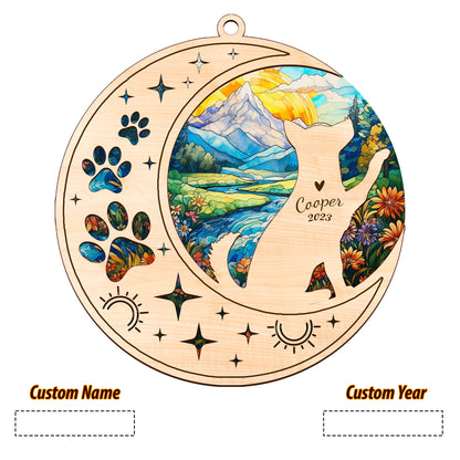 Netecom Husky Dog Memorial Suncatcher, Personalized Husky Christmas Ornament with Name Date, Bereavement Gifts for Loss of Pet, Dog Death Sympathy Gift Pet Loss Sun Catchers, Dog Grief Gift