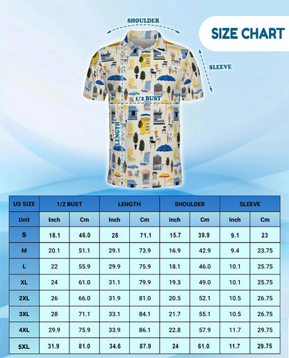 Beach Elements Polo Shirt for Men – Tropical Summer Coastal Style | Netecom
