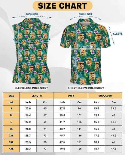 Hamster Tropical Sleeveless Polo Shirt for Women | Netecom
