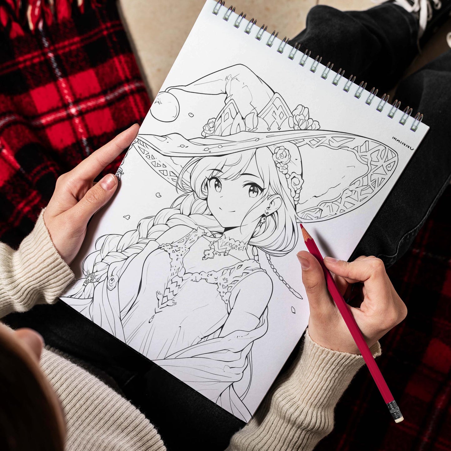 Pop Anime Modern Witch Spiral Bound Coloring Book, Indulge in 30 Dazzling Coloring Pages, Fostering Focus and Creativity as You Immerse Yourself in the World of Vibrant Mystic Charm