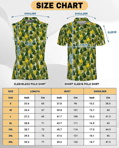 Pattern Tree Sleeveless Polo Shirt for Women – Nature Botanical Style | Netecom