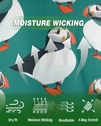 Cute Puffin Bird 3D Polo Shirt for Men – Coastal Seabird Tropical Style | Netecom