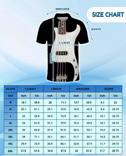 Bass Guitar Polo Shirt for Men – Rock Music Style Design | Netecom
