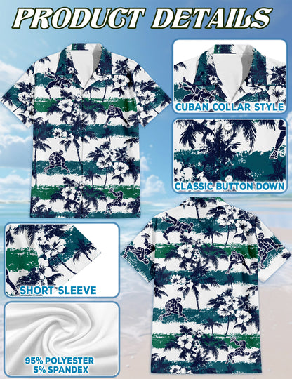 Netecom Matching Wrestling White Palm Aloha Hawaiian Shirt for Dog and Owner, Sport Inspired Summer Shirt, Relaxed Casual Outfit for Pet and Human