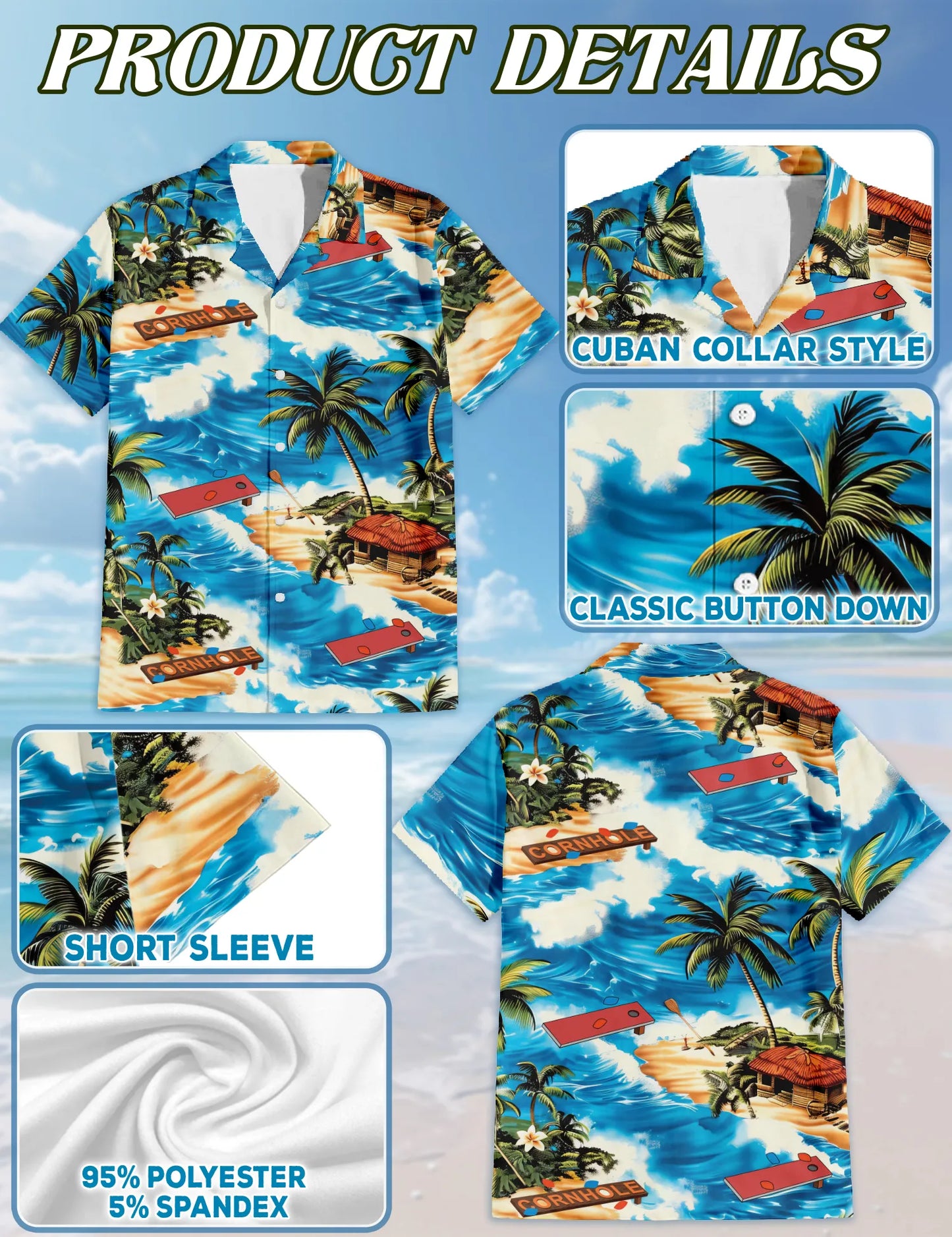 Matching Dog and Owner Hawaiian Shirts – Beach Cornhole Game Summer Outfit