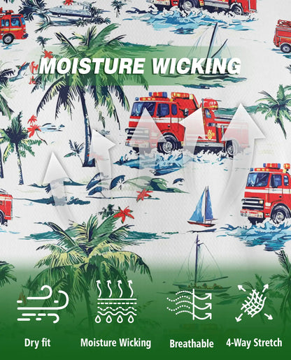 Fire Truck Beach Pattern Polo Shirt | Netecom