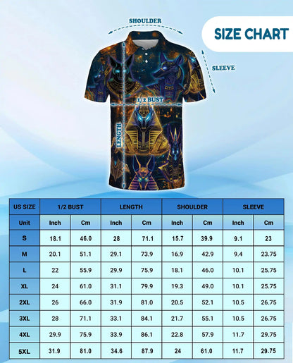 Anubis Pharaoh Polo Shirt for Men – Egyptian Mythology Style | Netecom