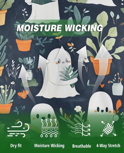 Cute Ghost Plant 3D Polo Shirt for Men – Funny Spooky Botanical Style | Netecom