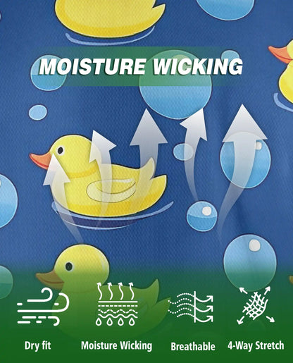 Cute Rubber Duck Bubble 3D Polo Shirt for Men – Fun Cartoon Bath Style | Netecom