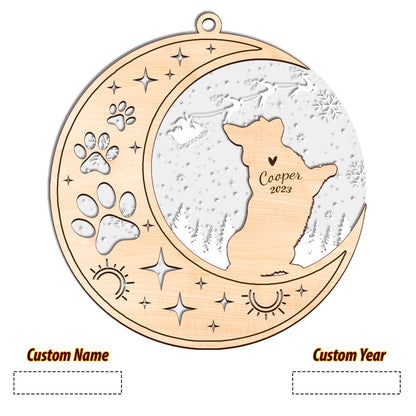 Netecom Corgi Dog Memorial Suncatcher, Personalized Corgi Christmas Ornament with Date Name, Bereavement Gifts for Loss of Pet, Dog Death Sympathy Giftss for Pet Loss Sun Catchers, Dog Grief Gift