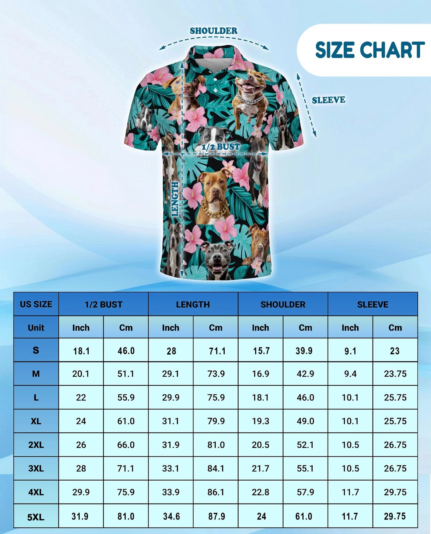 Pitbull Hibiscus Tropical Polo Shirt for Men – Dog Island Style | Netecom