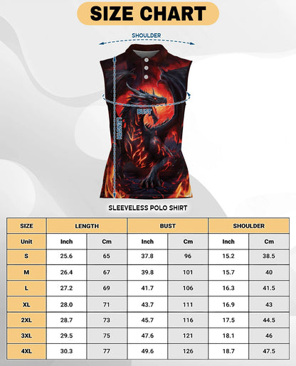 Mythical Dragon Sleeveless Polo Shirt for Women | Netecom