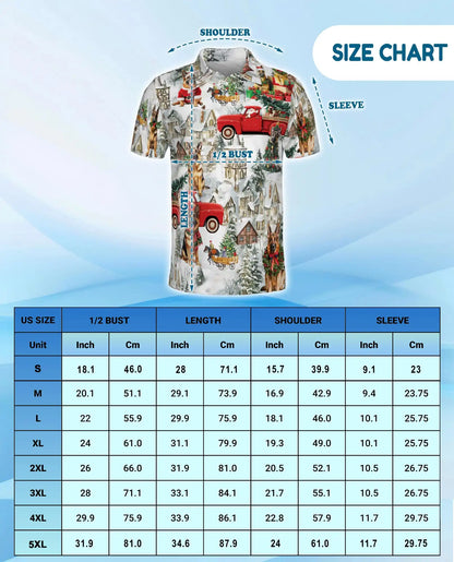 German Shepherd Christmas Polo Shirt – Winter Village Print | Netecom