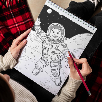 Astronaut In Space Spiral Bound Coloring Book, Experience the Joy of Coloring the Astronauts in Space with 30 Alluring Pages for Space and Art Fans to Color and Celebrate the Wonders and Mysteries of Outer Space