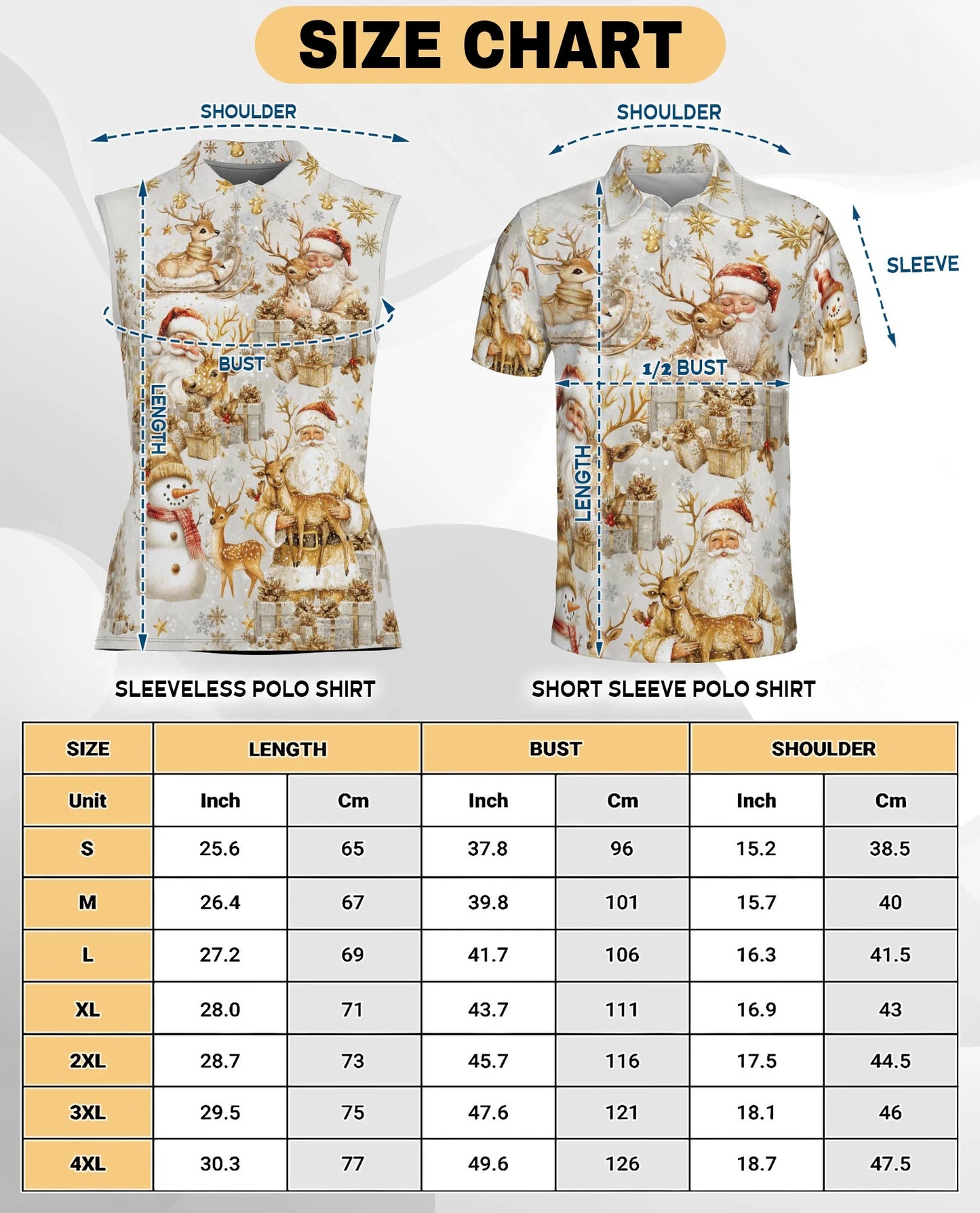 Christmas Golden Sleeveless Polo Shirt for Women – Elegant Holiday Style | Netecom