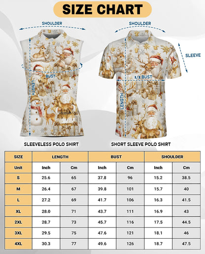 Christmas Golden Sleeveless Polo Shirt for Women – Elegant Holiday Style | Netecom